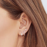 Shy Creation White Gold Diamond Pyramid Studs - Be On Park