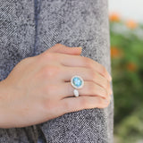 Yael Designs blue zircon and diamond ring