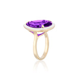 Goshwara "G-One" Amethyst & White Enamel Ring