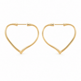 Signed by Elsa Peretti For Tiffany & Co Open Heart Hoop Earrings