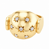 The Finest Stack 14K Yellow Gold Diamond Bombe Glacee Ring