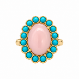 Lauren K Pink Opal & Turquoise Ring