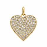 Sydney Evan 14K Yellow Gold Extra Large Pavé Diamond Heart Charm