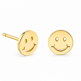 Sydney Evan 14K Yellow Gold Pure Happy Face Stud Earrings