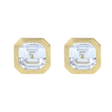 Kimberly Collins White Zircon Bezel Stud Earrings - Be On Park