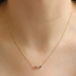 Suzanne Kalan Rose Gold Rainbow Sapphire and Diamond Mixed Mini Bar Necklace - Be On Park