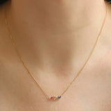 Suzanne Kalan Rose Gold Rainbow Sapphire and Diamond Mixed Mini Bar Necklace - Be On Park