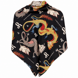 La Prestic Ouiston Texas Scarf in Mix Dragons