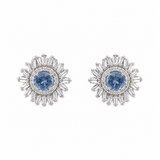 Suzanne Kalan One of a Kind Light Blue Sapphire & Diamond Stud Earrings