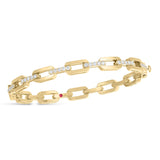 Roberto Coin Yellow Gold "Navarra" Satin Diamond Bangle - Be On Park