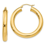 14k YG polished 5mm lw hoop