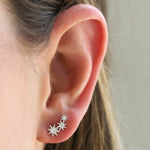 Shy Creation White Gold Mini Diamond Star Cluster Studs - Be On Park