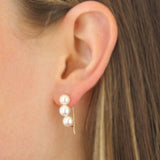 Mizuki Akoya pearl "safety pin" earrings