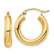 10ky Polished 4mm Tube Hoop Earrings- 10T1163