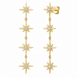 Shy Creation 14K Yellow Gold Diamond North Star Drop Earrings