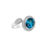 Yael Designs blue zircon and diamond ring