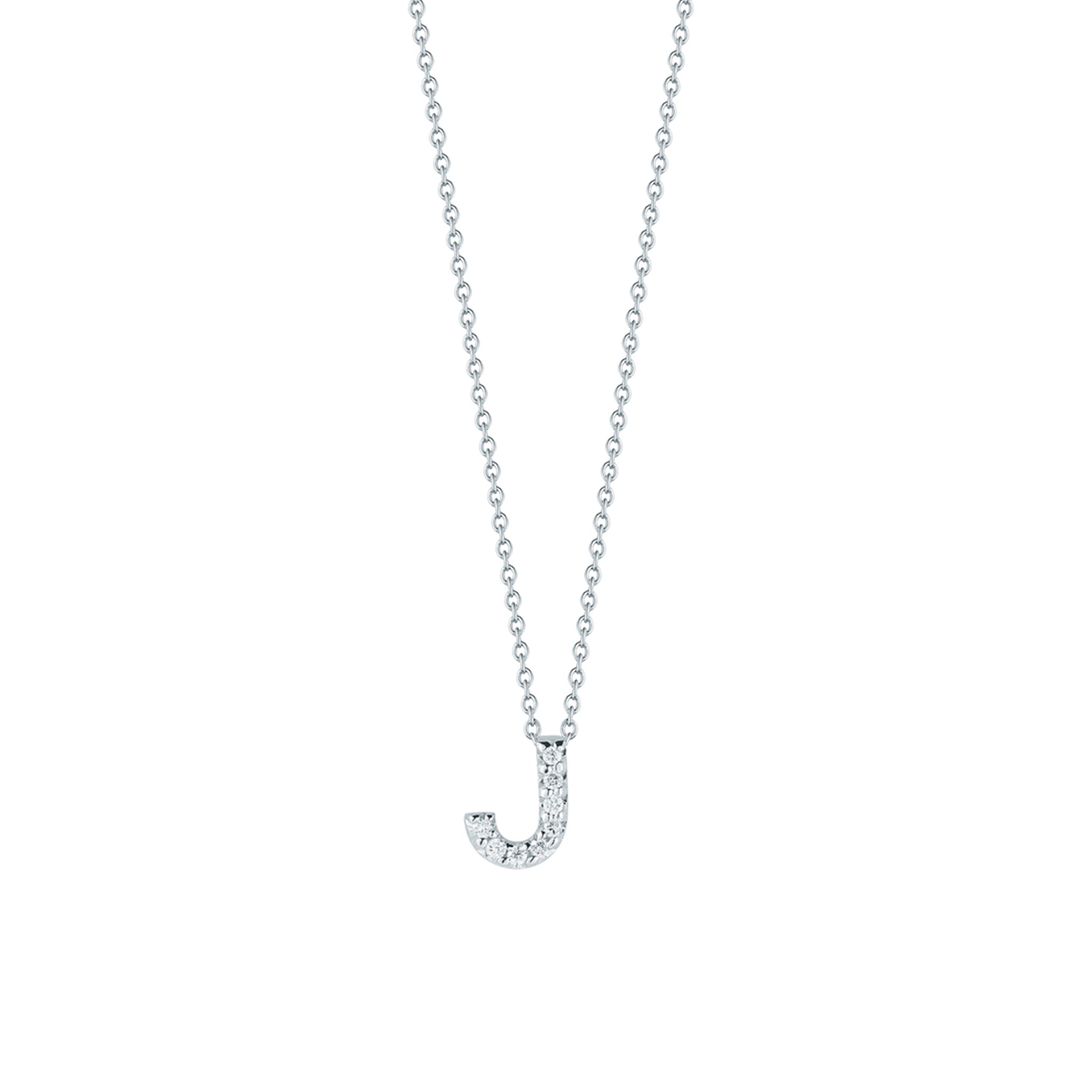 Roberto Coin 16-18" love letter diamond "J" necklace, additional letters available - Be On Park