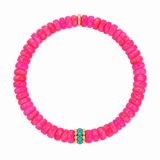 Sydney Evan Hot Pink Ethiopian Opal & Turquoise Rondelle Bracelet