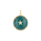 Bright Gems & Beads Malachite & Diamond Star Pendant