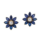 Goshwara 'G-One' Marquise Sapphire and Diamond Flower Studs