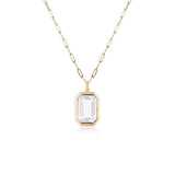 Goshwara "Manhattan" Emerald Cut Moon Quartz Bezel Set Pendant Necklace