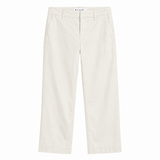 Frank & Eileen The Italian Wide Leg Light Denim Chino in Chalk