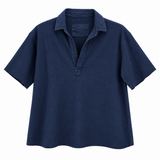 Frank & Eileen Patty Short Sleeve Popover Henley in Classic Navy