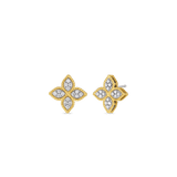 Roberto Coin White & Yellow Gold Medium Princess Flower Studs - Be On Park