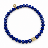 Sydney Evan 14K Yellow Gold Diamond Protective Eye Lapis Beaded Bracelet