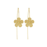 Marika Desert Gold Diamond Flower Drop Earrings