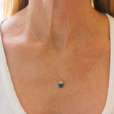 Campbell and Charlotte "Found Cap" Chrysocolla & Brown Diamond Necklace