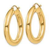 14k polished 5mm tube hoop earrings