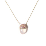 Campbell and Charlotte "Found Cap" Rose Quartz & Pink Sapphire Necklace