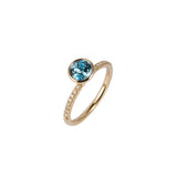 Goshwara 'Gossip' Round Blue Topaz and Diamond Stackable Ring