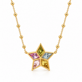 Lauren K Multicolor Sapphire Astra Star Necklace
