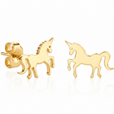 Sydney Evan 14K Yellow Gold Unicorn Stud Earrings