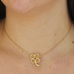 Vintage Yellow Gold Ruby Flower Necklace - Be On Park