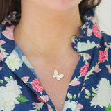 Roberto Coin Diamond and Mother-of-Pearl Butterfly Necklace - Be On Park