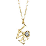 Diamond bezel "Love" necklace