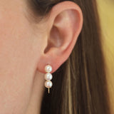 Mizuki Akoya pearl "safety pin" earrings