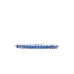 Kwiat Stackable White Gold Eternity Band with Blue Sapphires Size 6 - Be On Park