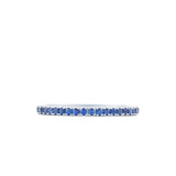 Kwiat Stackable White Gold Eternity Band with Blue Sapphires Size 6 - Be On Park