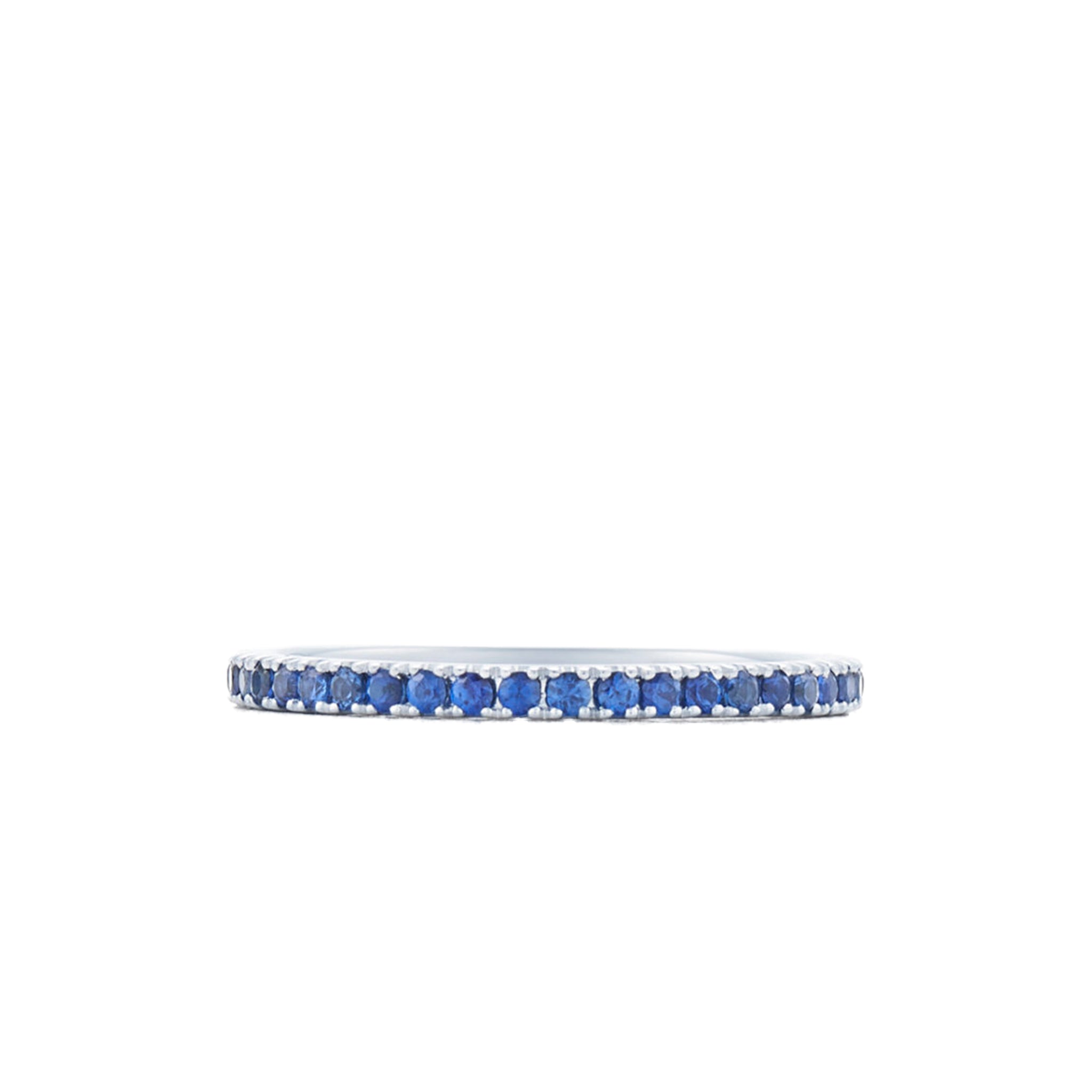 Kwiat Stackable White Gold Eternity Band with Blue Sapphires Size 6 - Be On Park