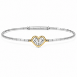 Christopher Designs Two-Tone Heart Shape Diamond Bracelet