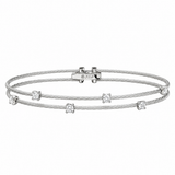 Paul Morelli 18K White Gold Double Wire Diamond Bracelet