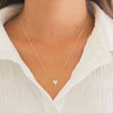 Shy Creation Diamond Pave Heart Necklace