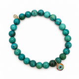 Sydney Evan Rainbow Protective Eye Turquoise Beaded Bracelet