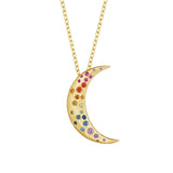 Penny Preville Rainbow Sapphire Galaxy Crescent Necklace