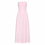 Enza Costa Cotton Bandeau Dress in Cherry Blossom - Be On Park