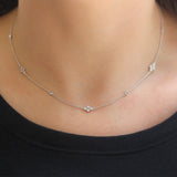 Kwiat White Gold Diamond Strings Quads Necklace